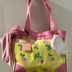 Juicy Couture Retro Juicy Cherry Gelato Daydreamer Tote Bag Yellow Iris